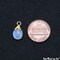 Rainbow Moonstone Pendant, Gold Electroplated, 8x12mm Pear Bezel Connector, DIY Bracelet Charm, GemMartUSA (RGM-10088)